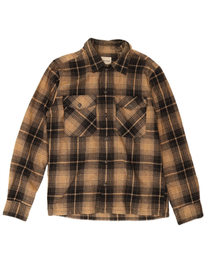 Koszula flanelowa męska Jack & Jones, bawełniana w brązową kratkę