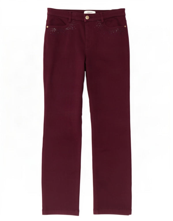 Spodnie damskie Marks & Spencer Straight Casual UK 12 Medium W30 L28 Fioletowe