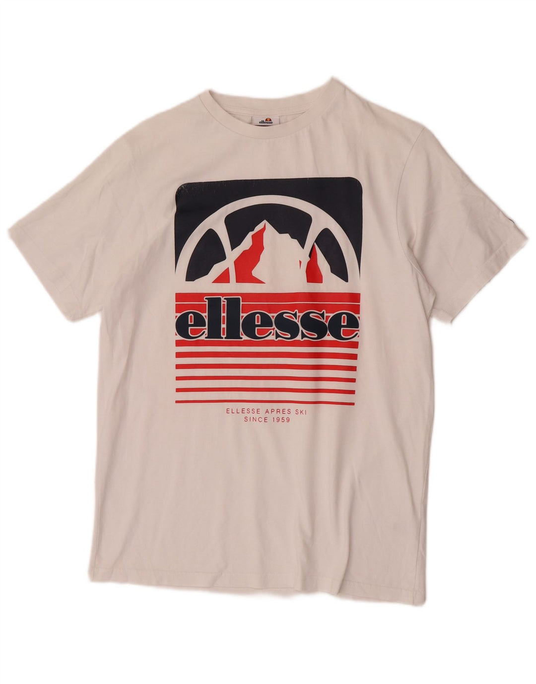 Męski T-shirt z grafiką Ellesse, mały, biały, bawełniany
