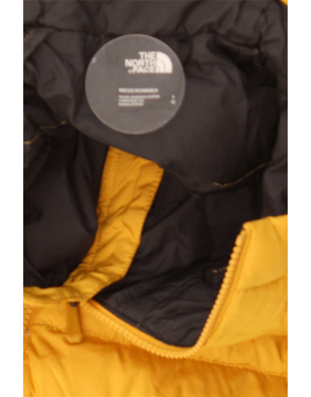 Męska ocieplana kurtka z kapturem The North Face UK 40, duża, żółta, poliestrowa