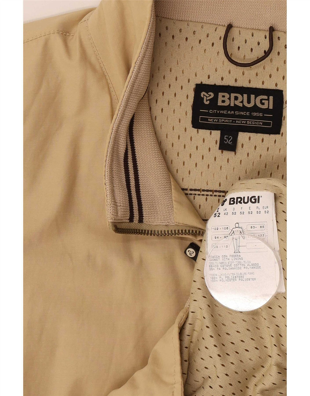 Męska kurtka bomberka Brugi UK 42 XL, beżowa, bawełniana