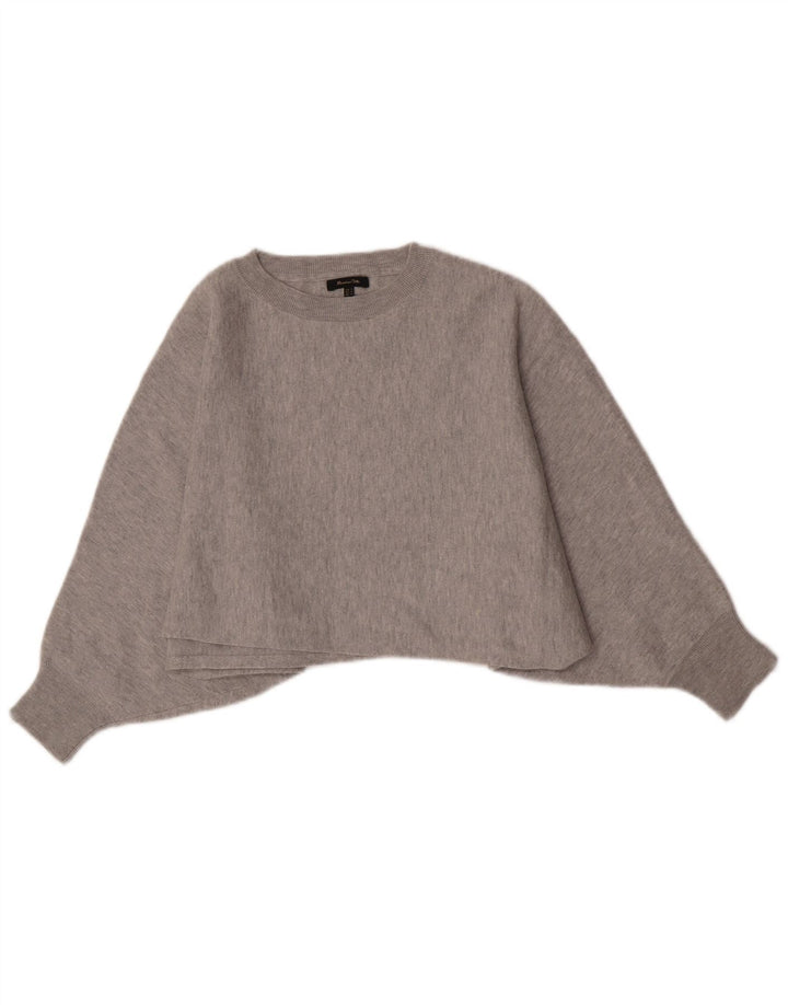 Damska bluza typu Crop Massimo Dutti UK 14, średnioszara, nakrapiana