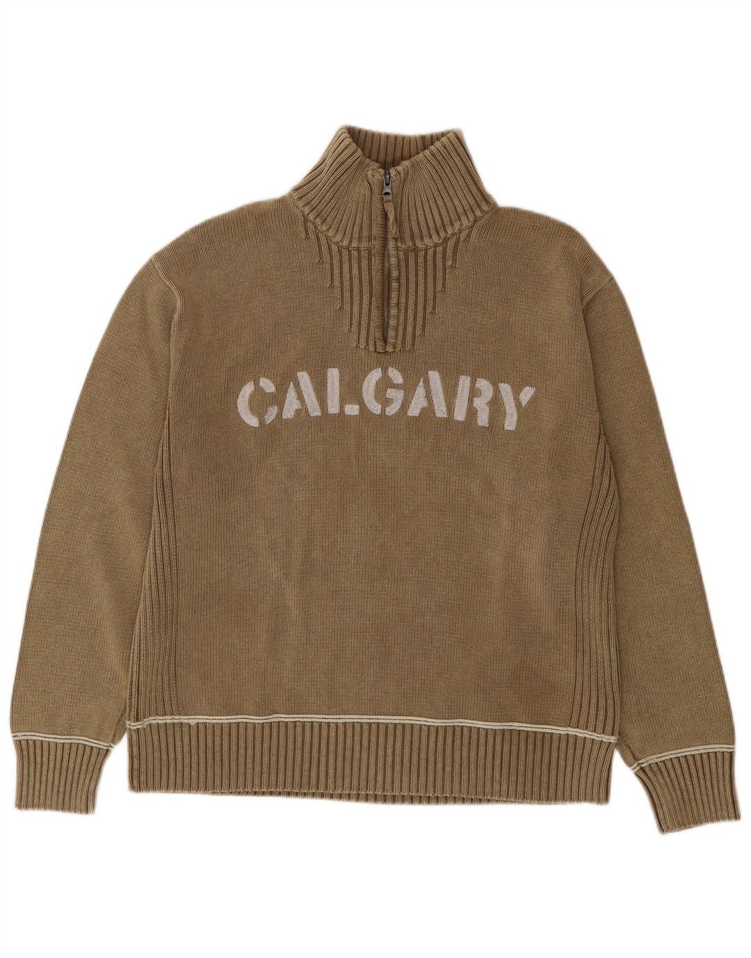 Męski sweter męski Camp David z zamkiem błyskawicznym, 2XL, brązowy, bawełniany