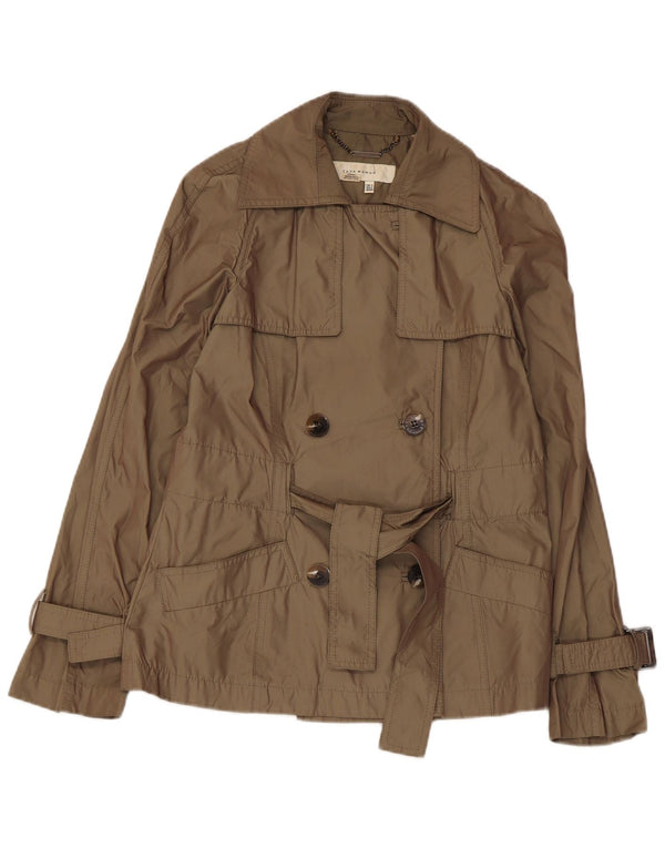Krótki trencz damski Zara UK 10, mały, khaki, poliester