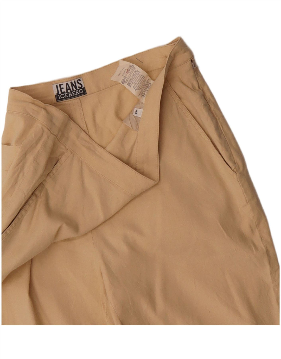 Damskie spodnie Capri Iceberg IT 44 Medium W30 L19 Beżowe lniane