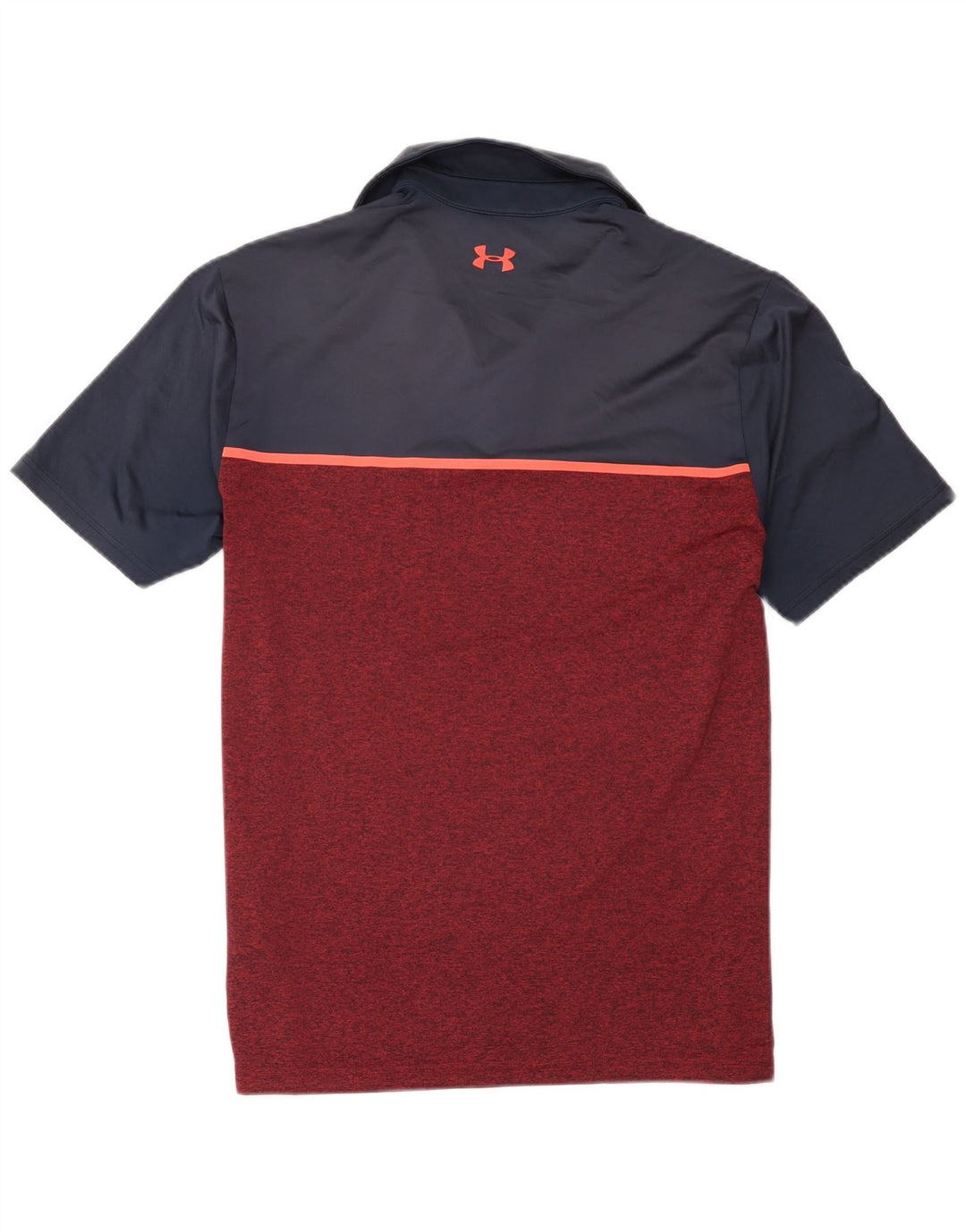 Męska koszulka polo Under Armour, duża, bordowa, poliestrowa z blokami kolorów