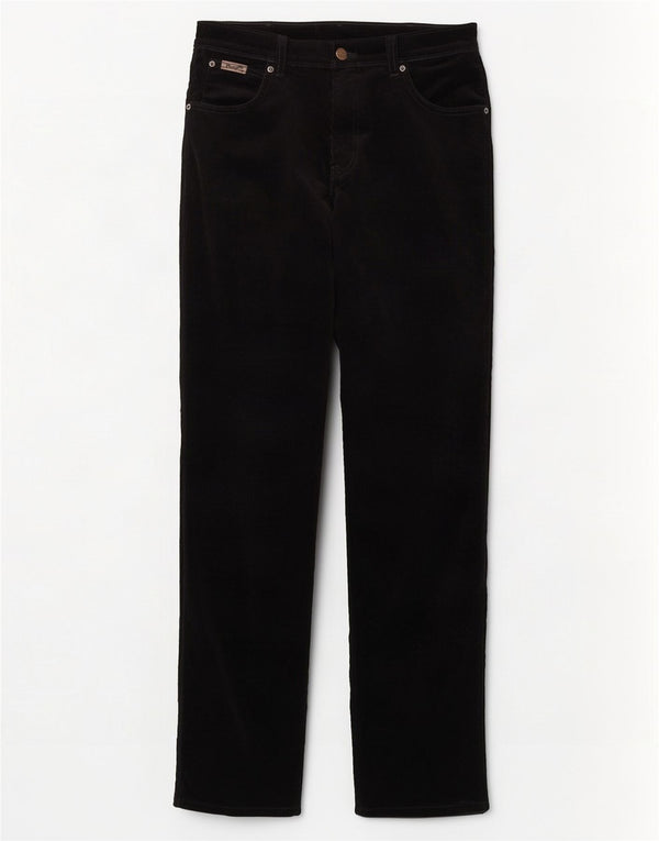 Męskie spodnie sztruksowe Wrangler Texas Stretch Straight W32 L34 Czarna bawełna