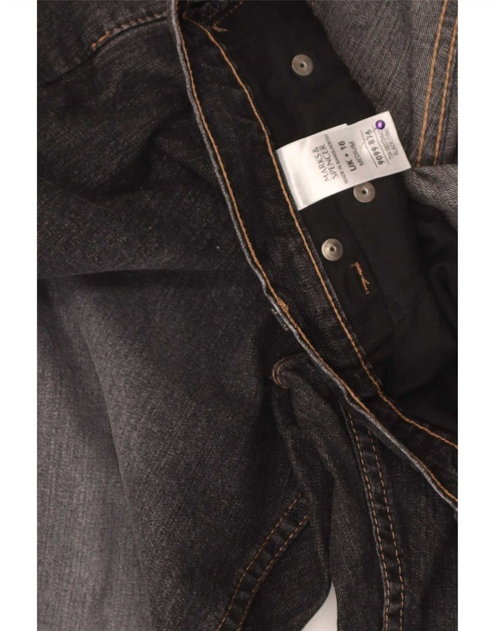Marks & Spencer Damskie jeansy Bootcut UK 16 Large W34 L30 Czarna bawełna