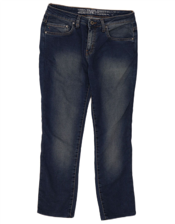 Damskie jeansy Carrera Crop Slim W30 L25 Granatowa bawełna