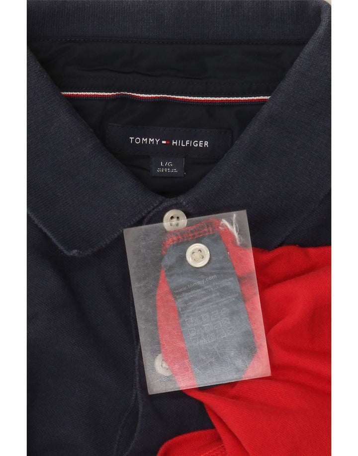 Męska koszulka polo Tommy Hilfiger, duża, wielobarwna bawełna z blokami kolorów