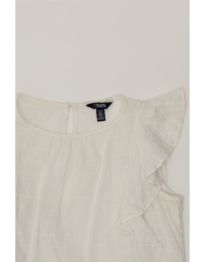 CHAPS Womens Blouse Top UK 14 Medium White Cotton Vintage Chaps and Second-Hand Chaps from Messina Hembry 