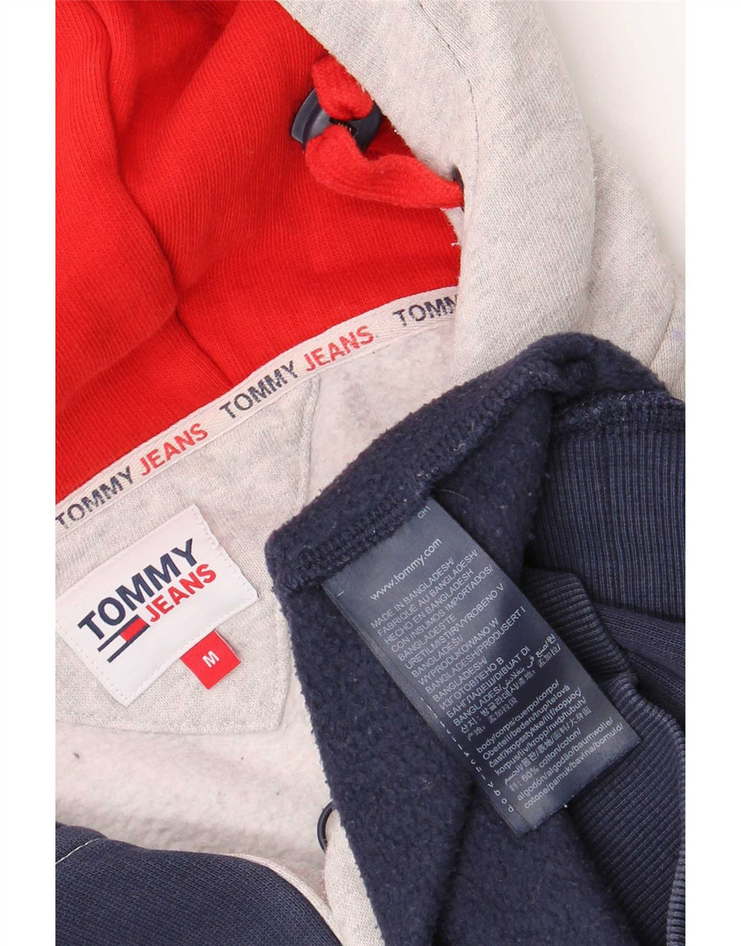 Męski sweter z kapturem i dekoltem Tommy Hilfiger w kolorze średniego granatu