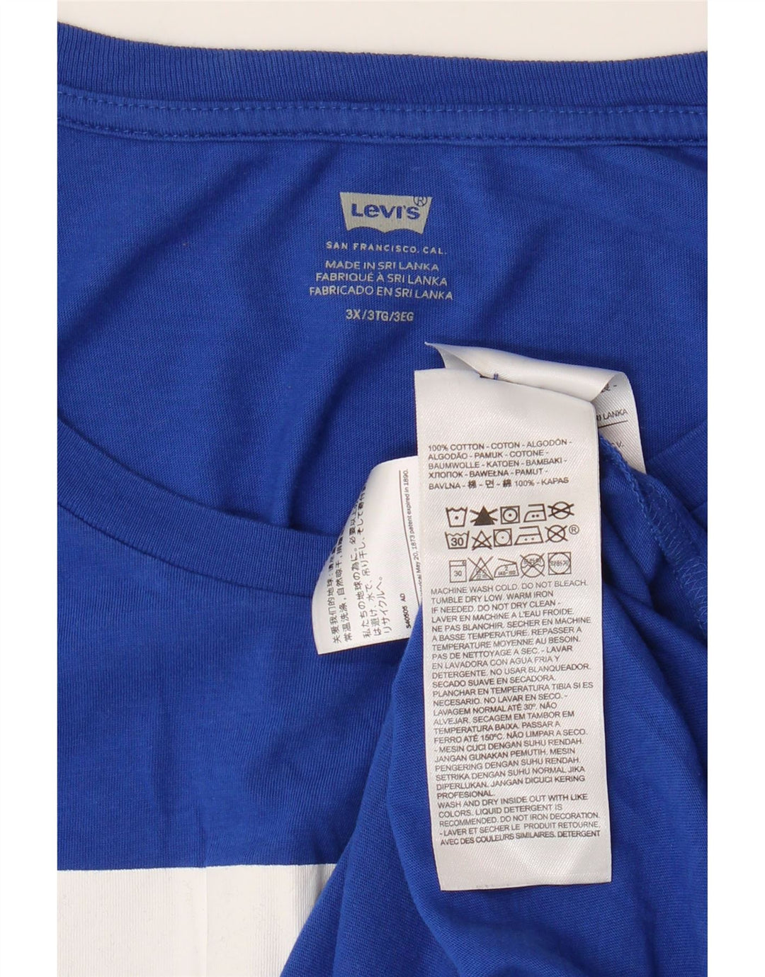 Męska koszulka z grafiką Levi's Top 3XL, niebieska, bawełniana