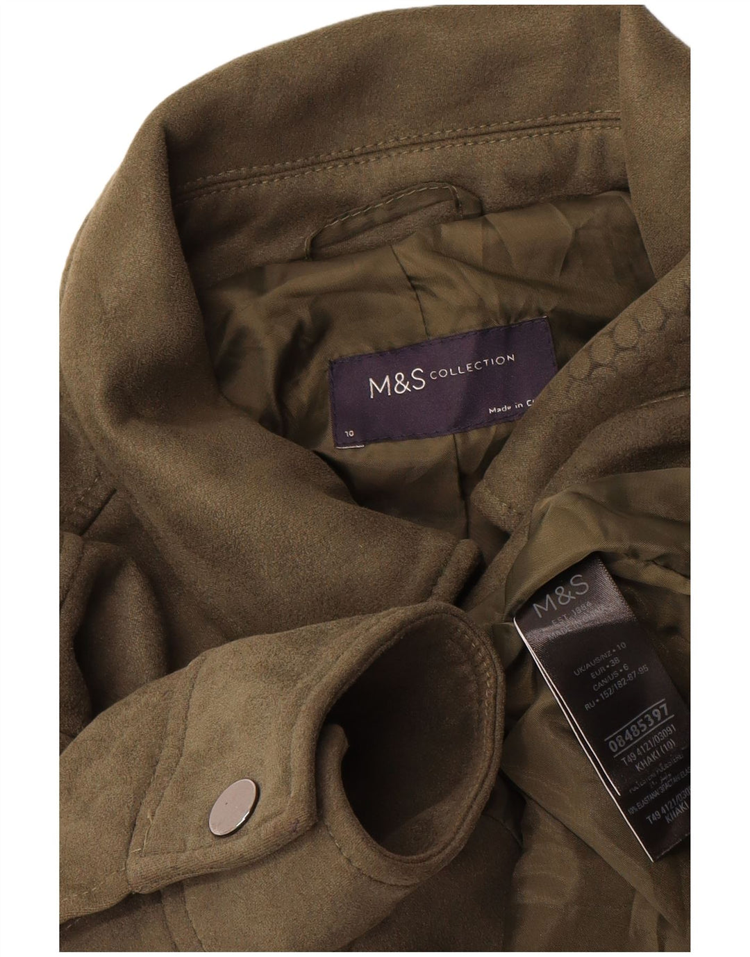 Damska kurtka bomber Marks & Spencer UK 10, mała, khaki, poliester