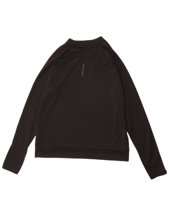 Męska koszulka Nike Dri Fit z długim rękawem, mała, czarna, poliestrowa