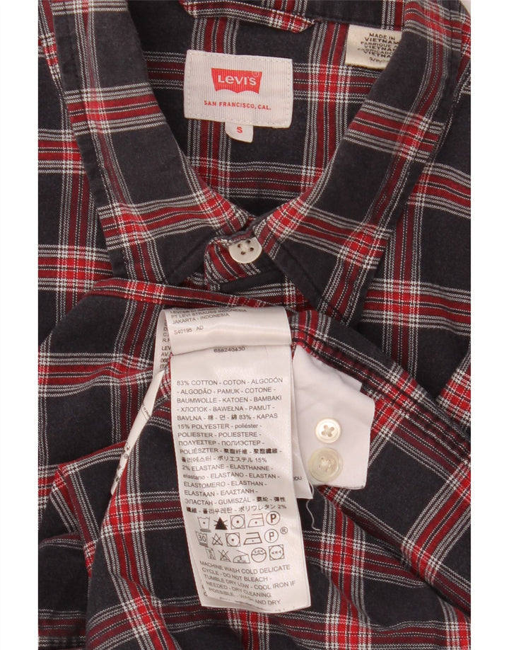 Koszula męska Levi's, mała, bawełniana w granatową kratkę