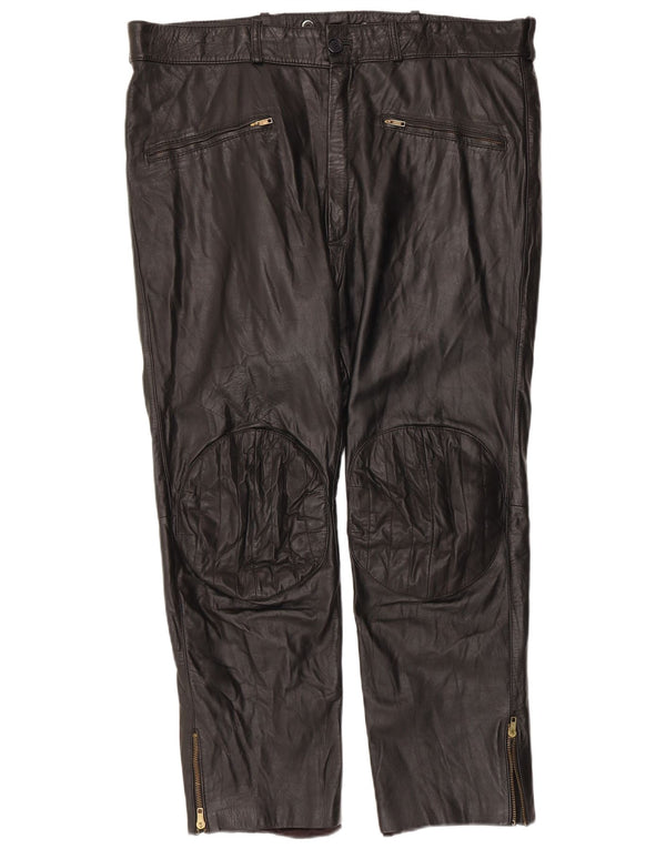 Vintage męskie skórzane spodnie Moto Racer W38 L26 czarne