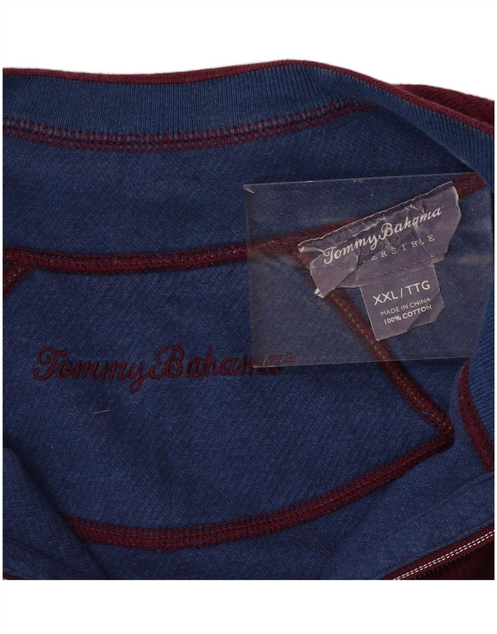 Męski sweter TOMMY BAHAMA z zamkiem błyskawicznym, 2XL, fioletowa bawełna