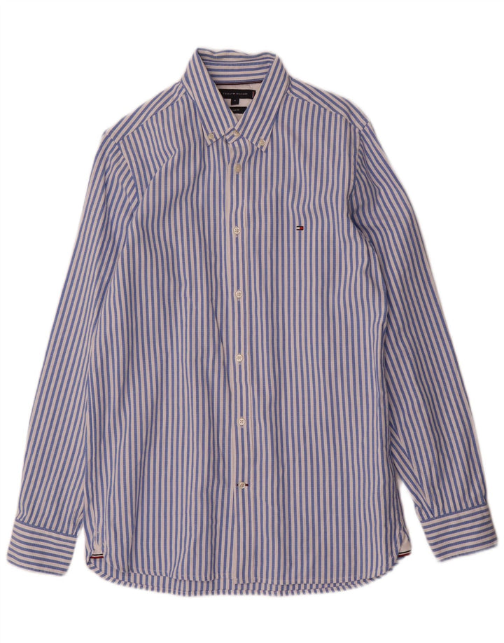 Męska koszula slim fit Tommy Hilfiger w średnie niebieskie paski, bawełniana