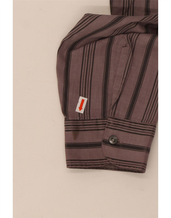 VINTAGE Mens Shirt Size 40 Medium Purple Striped Vintage Vintage and Second-Hand Vintage from Messina Hembry 