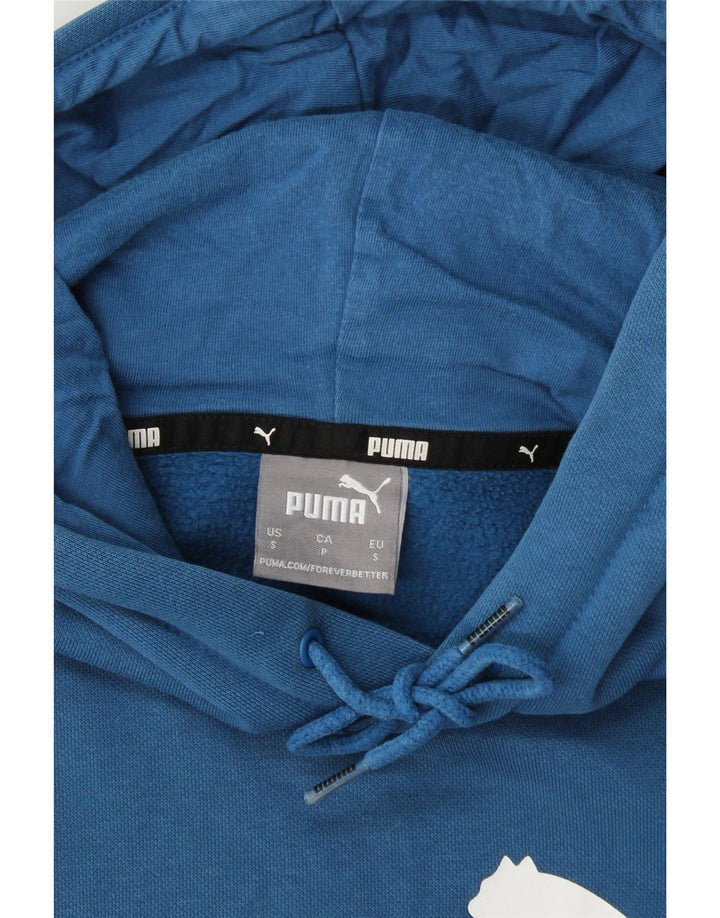 PUMA Mens Graphic Hoodie Jumper Small Blue Vintage Puma and Second-Hand Puma from Messina Hembry 