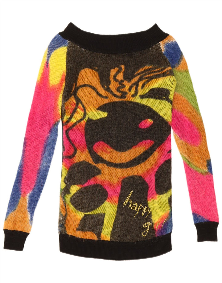 Damski sweter Desigual z dekoltem w łódkę UK 12, średni, wielokolorowy
