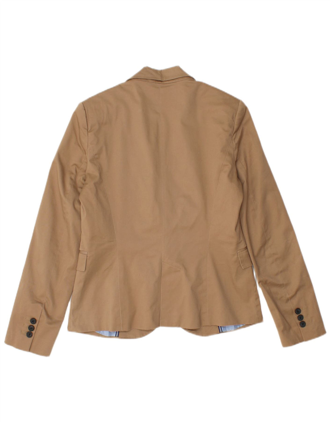 Damska marynarka ZARA zapinana na 1 guzik UK 14, duża, brązowa, bawełniana