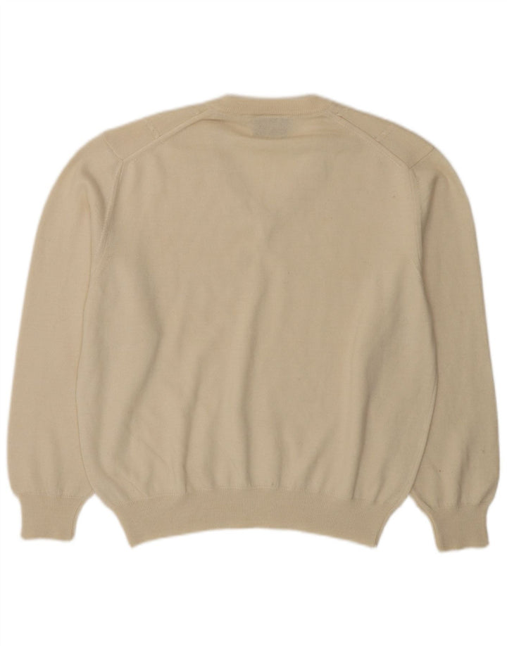 BIBO Damski sweter z dekoltem w kształcie litery V IT 50 XL Złamana biała wełna