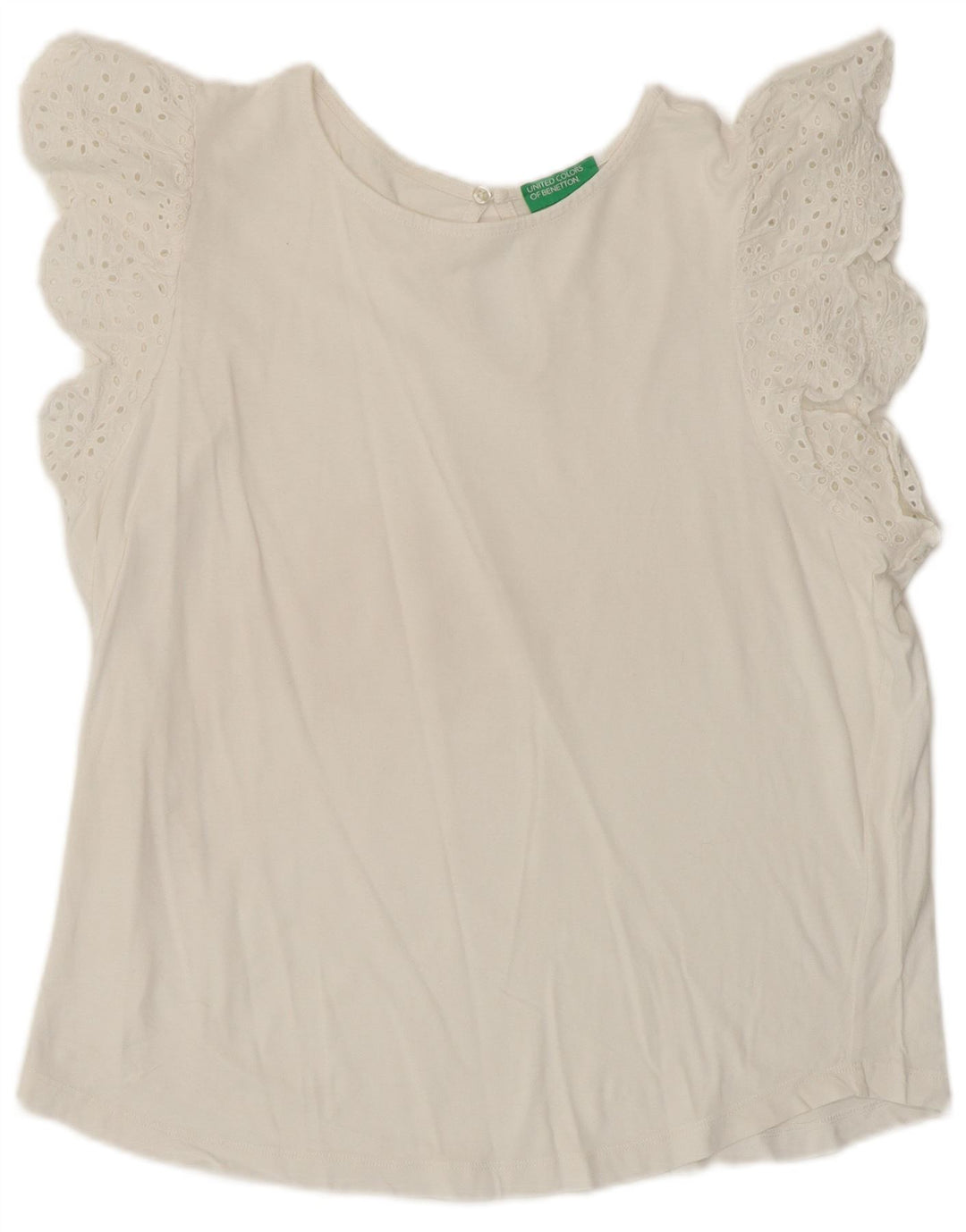 Bluzka damska BENETTON UK 16, duża, biała, bawełniana
