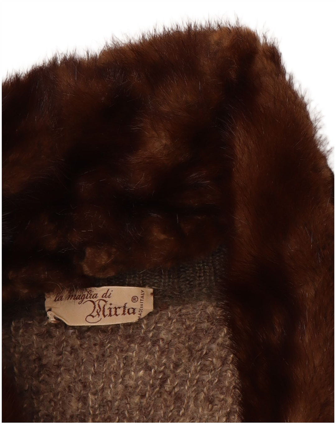 Sweter damski VINTAGE UK 18 XL brązowy