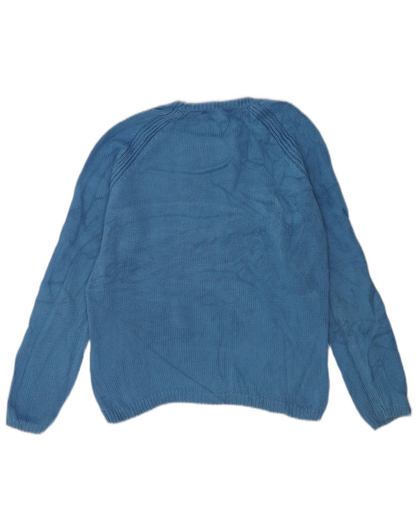 Marks & Spencer Damski sweter z dekoltem w łódkę, UK 8, mały, niebieski, bawełniany