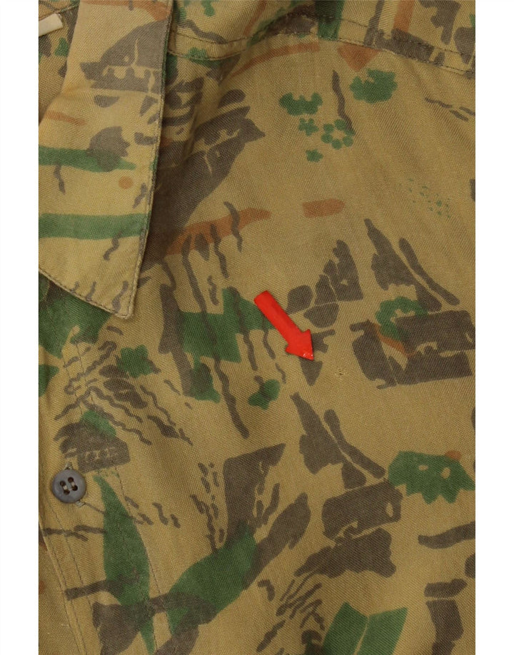 Koszula męska Ozone w abstrakcyjny wzór, średnia żółta wiskoza