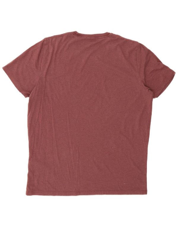 T-shirt męski Abercrombie & Fitch, duży, bordowy, bawełniany