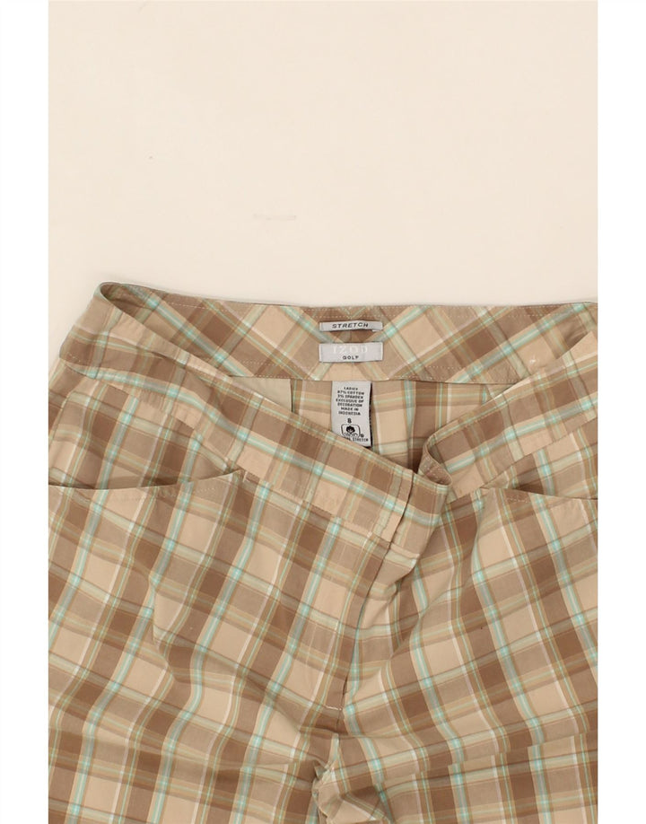 IZOD Womens Casual Shorts US 8 Medium W32  Beige Check Cotton Vintage Izod and Second-Hand Izod from Messina Hembry 