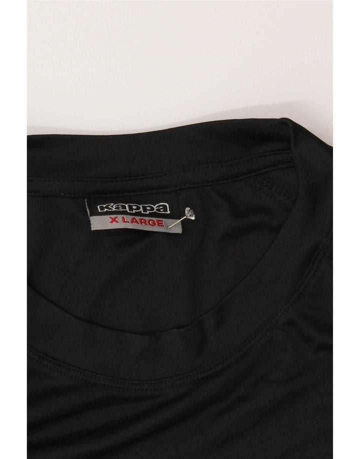 Męski T-shirt z grafiką Kappa, XL, czarny