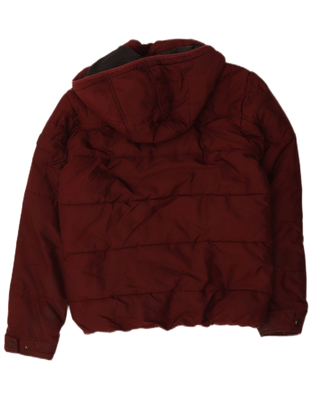 Męska ocieplana kurtka z kapturem Jack & Jones UK 36, mała, bordowa, poliester