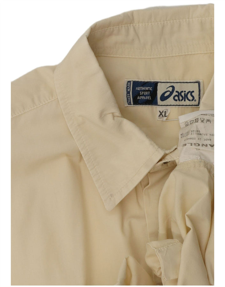 Męska koszula z krótkim rękawem Asics XL, beżowa, bawełniana