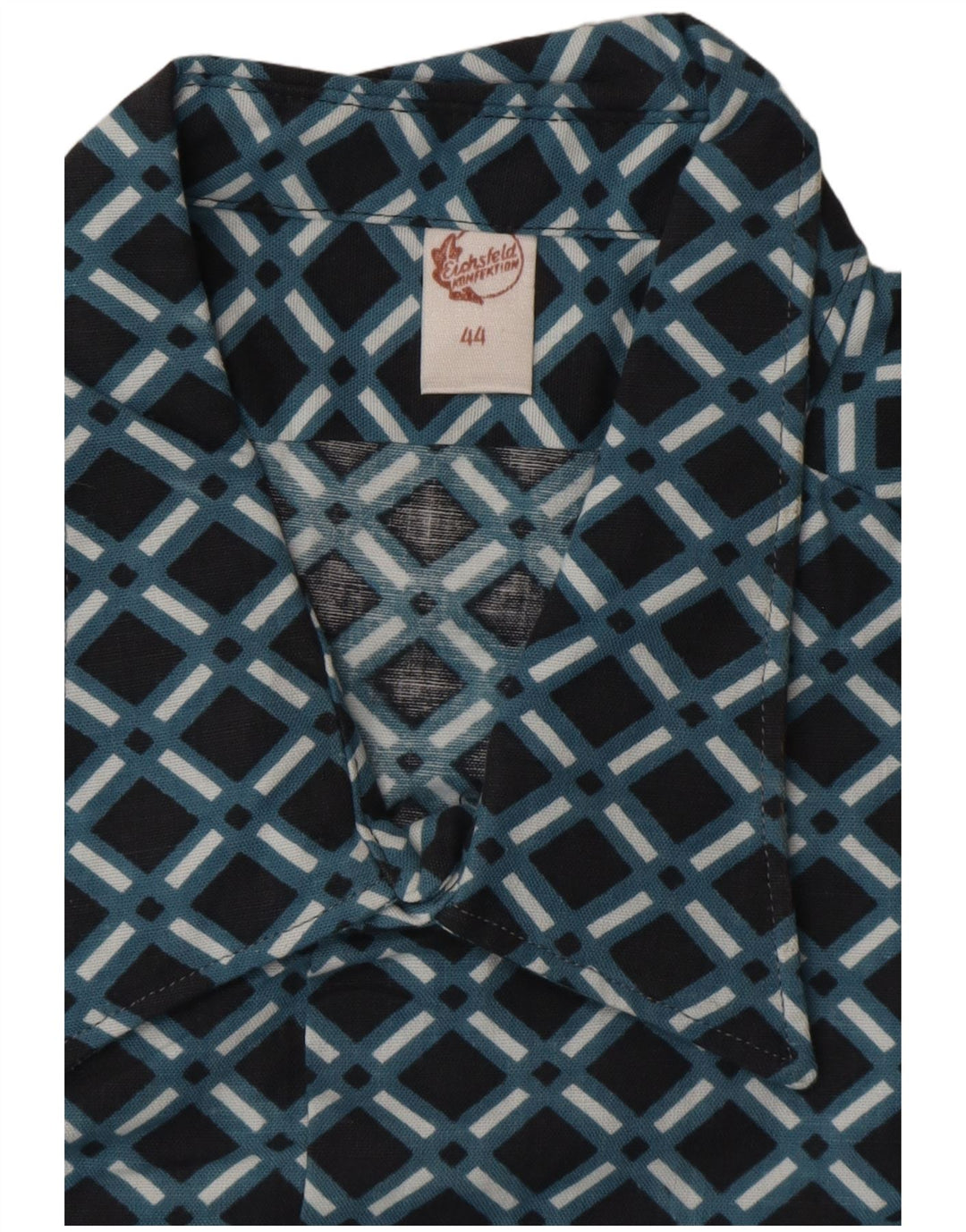 Koszula męska EICHSFELD KONFEKTION rozmiar 44 XL Niebieska geometryczna retro