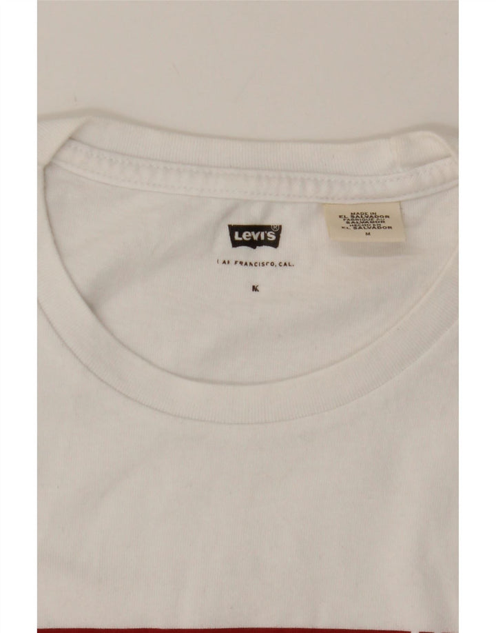 LEVI'S Mens Graphic T-Shirt Top Medium White Cotton Vintage Levi's and Second-Hand Levi's from Messina Hembry 