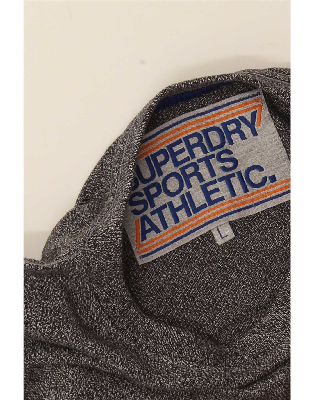 Męski T-shirt Superdry z grafiką, duży, szary, z blokami kolorów