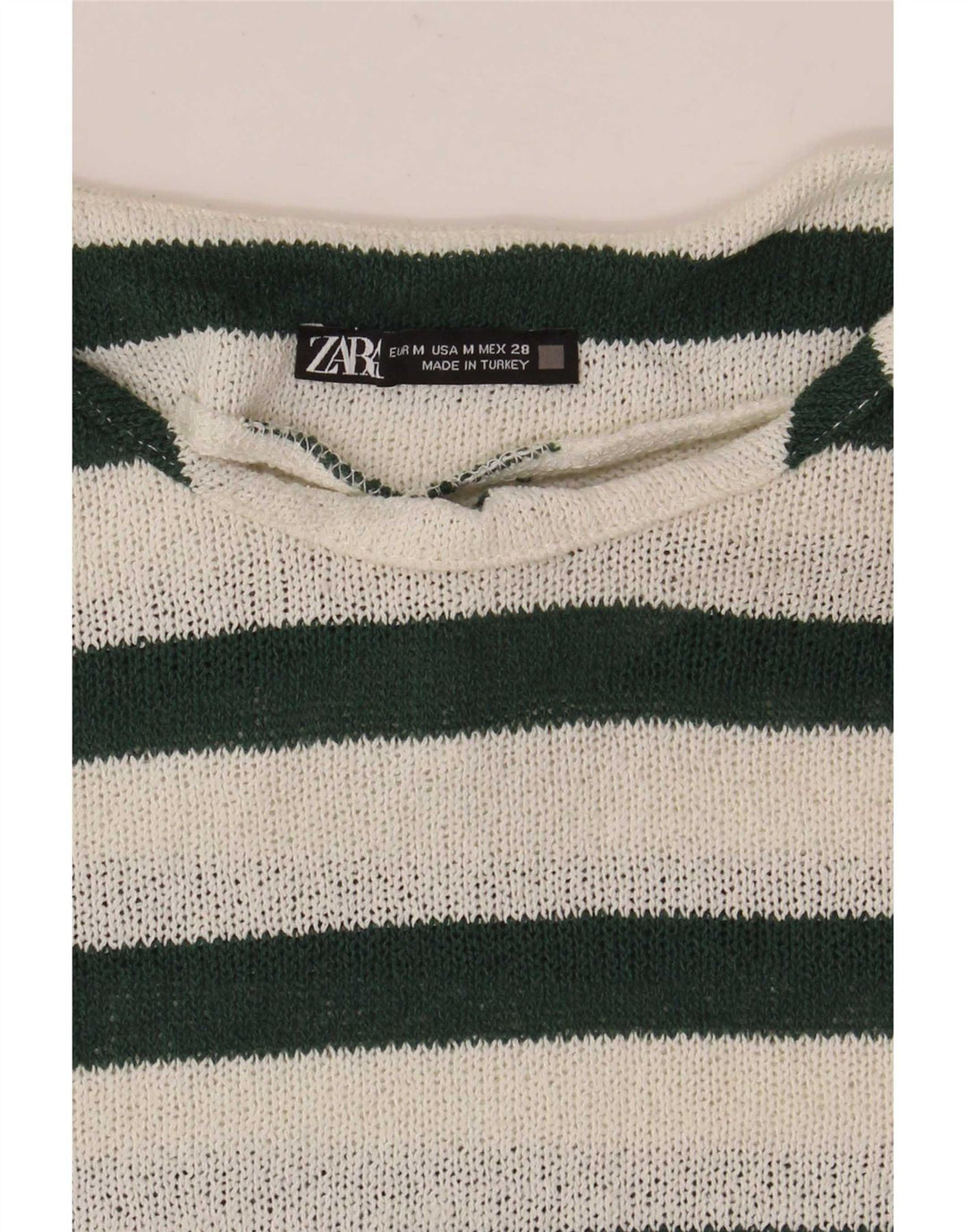 T-shirt damski Zara Top UK 14 w średnie białe paski