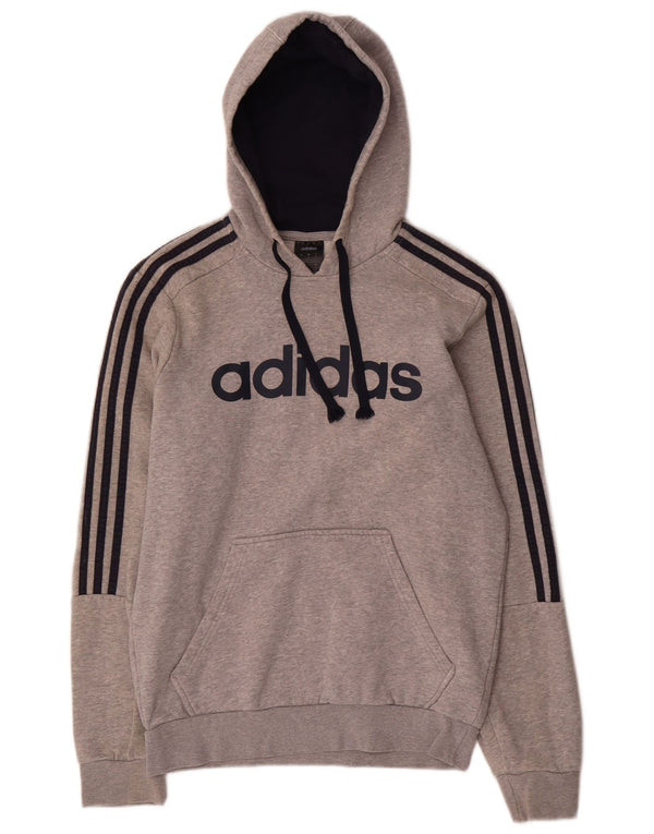 Męska bluza z kapturem Adidas Graphic, mała, szara, bawełniana
