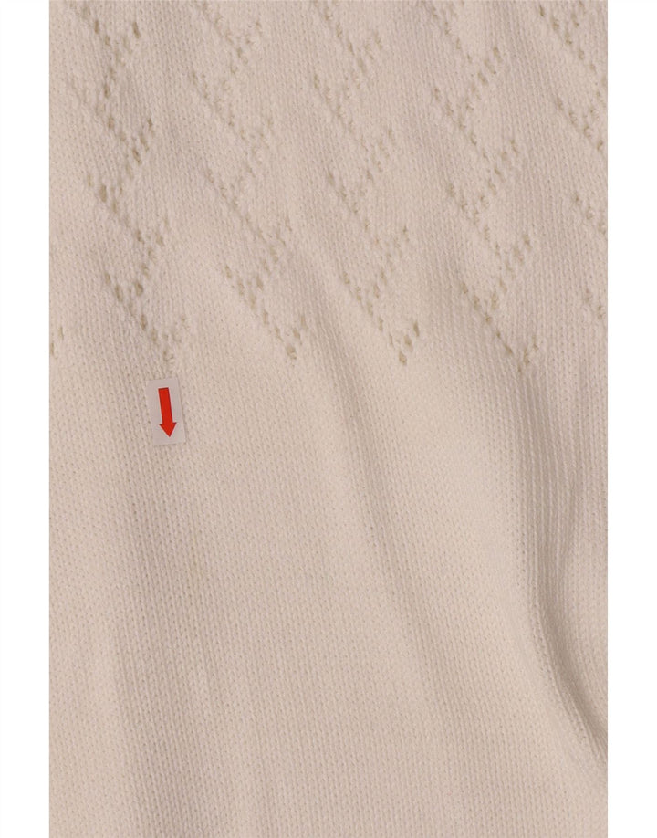 Sweter damski w stylu vintage, UK 14, średni biały