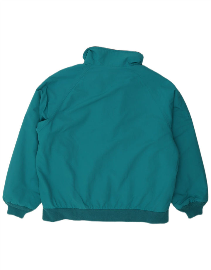 Męska wyściełana kurtka bomber Lands End UK 42/44, duży niebieski poliester