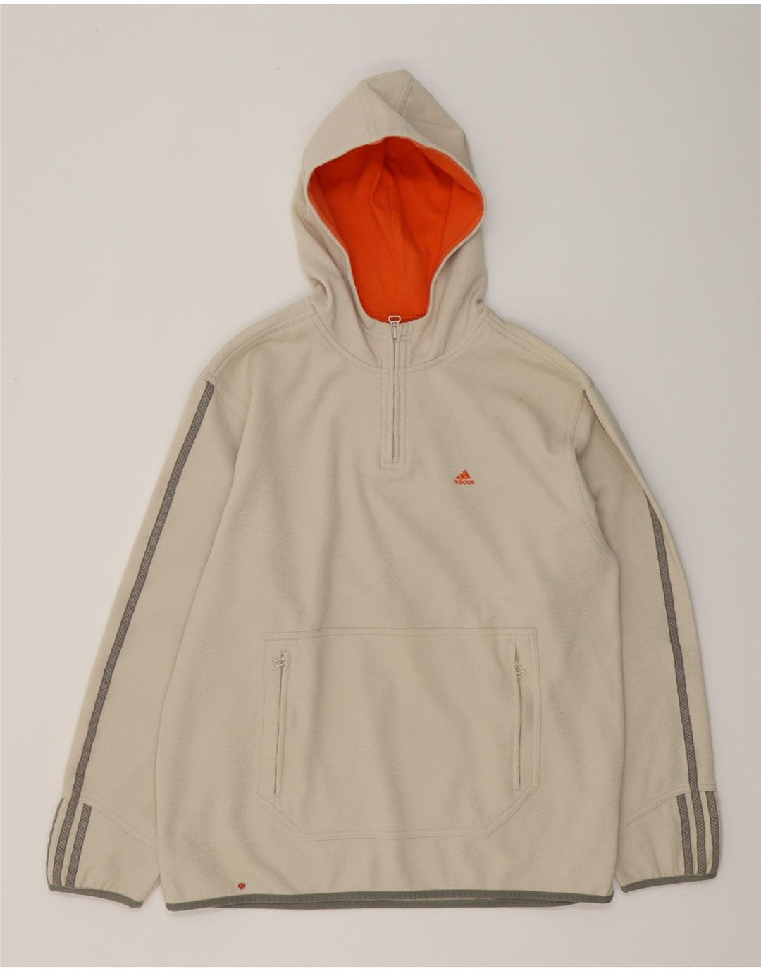 Męska bluza z kapturem i zamkiem błyskawicznym Adidas, średni biały poliester