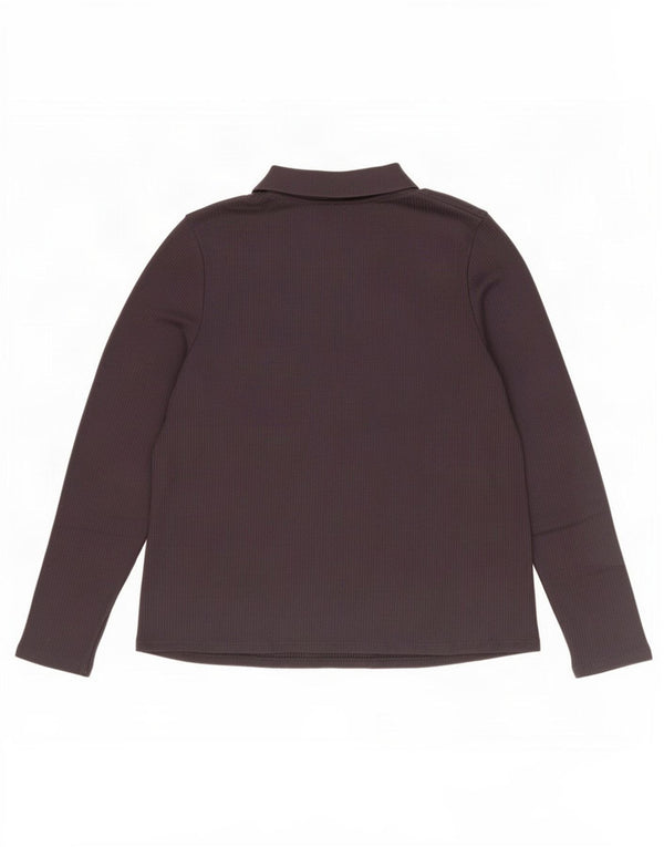 Damska koszulka polo Marks & Spencer z długim rękawem, UK 18 XL, fioletowa, poliestrowa