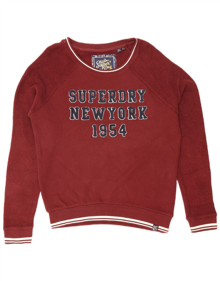 Damski sweter oversize Superdry Graphic UK 14, duży bordowy