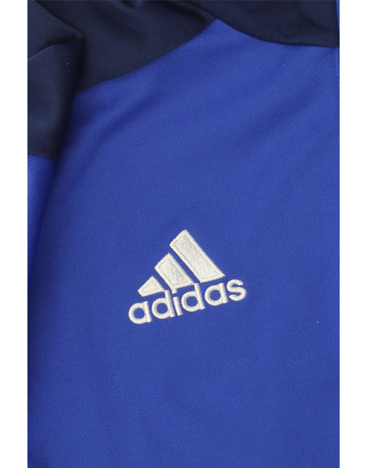 Męski dres Adidas z grafiką i zamkiem błyskawicznym, duży, niebieski kolor