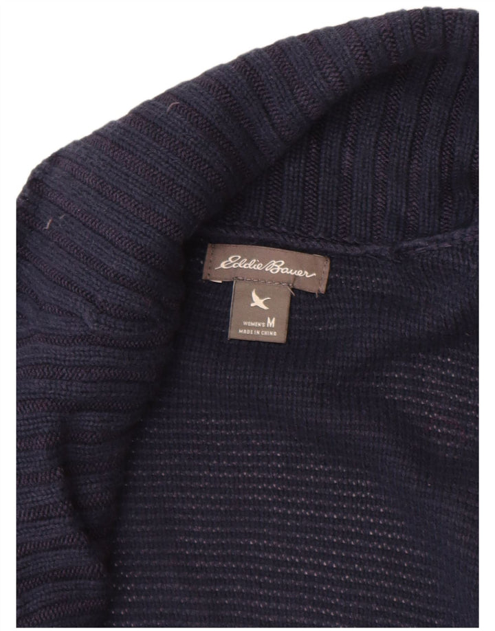 Damski sweter rozpinany Eddie Bauer UK 12 Średni granatowy sztuczny jedwab