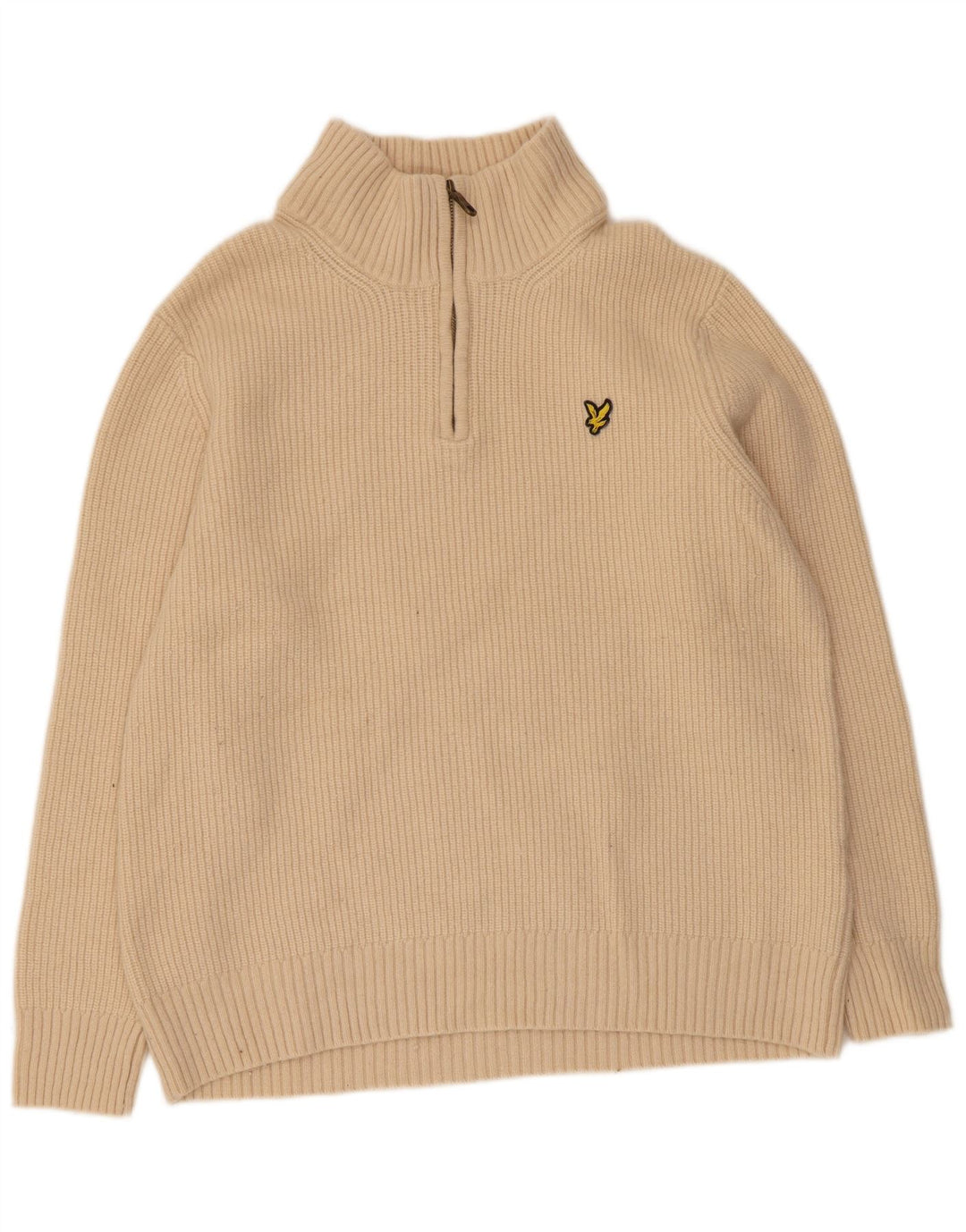 Męski sweter z zamkiem błyskawicznym XL Lyle & Scott w kolorze beżowym